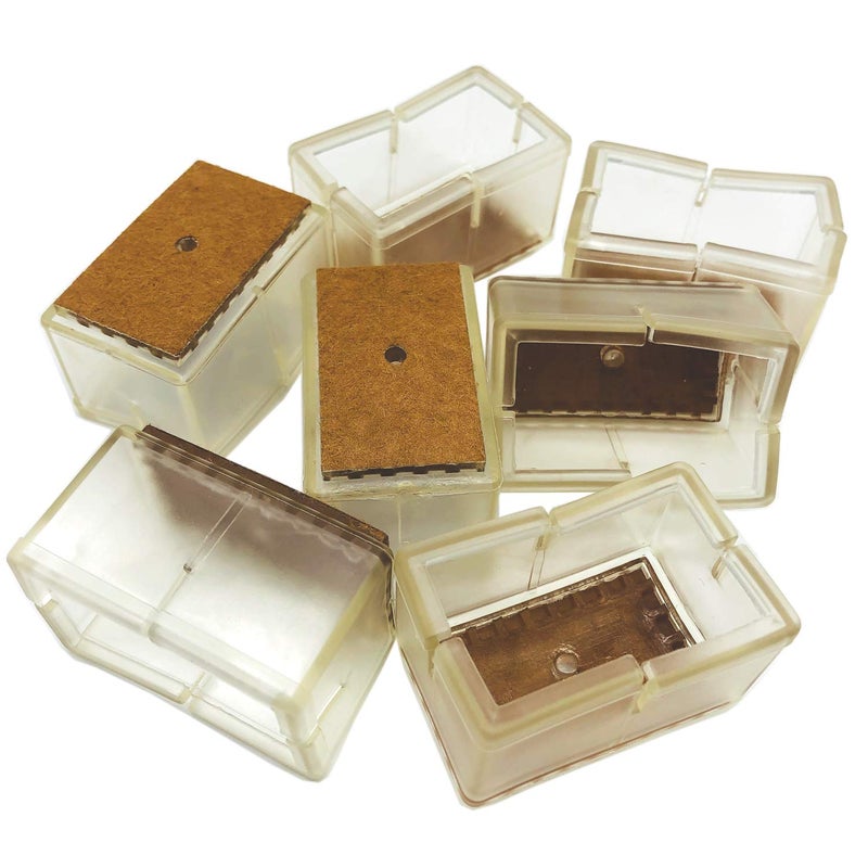 Maydahui 16 PCS Rectangle Chair Leg Floors Protector Silicone with Felt Furniture Pads Table Feet Caps Indoors Outdoors Fit Length 1-8/9 to 2-1/12 Inch ï¼ˆ48-53 mmï¼‰,Width 1-1/7to 1-2/7 Inch ï¼ˆ29-33 mmï¼‰ - Image 5